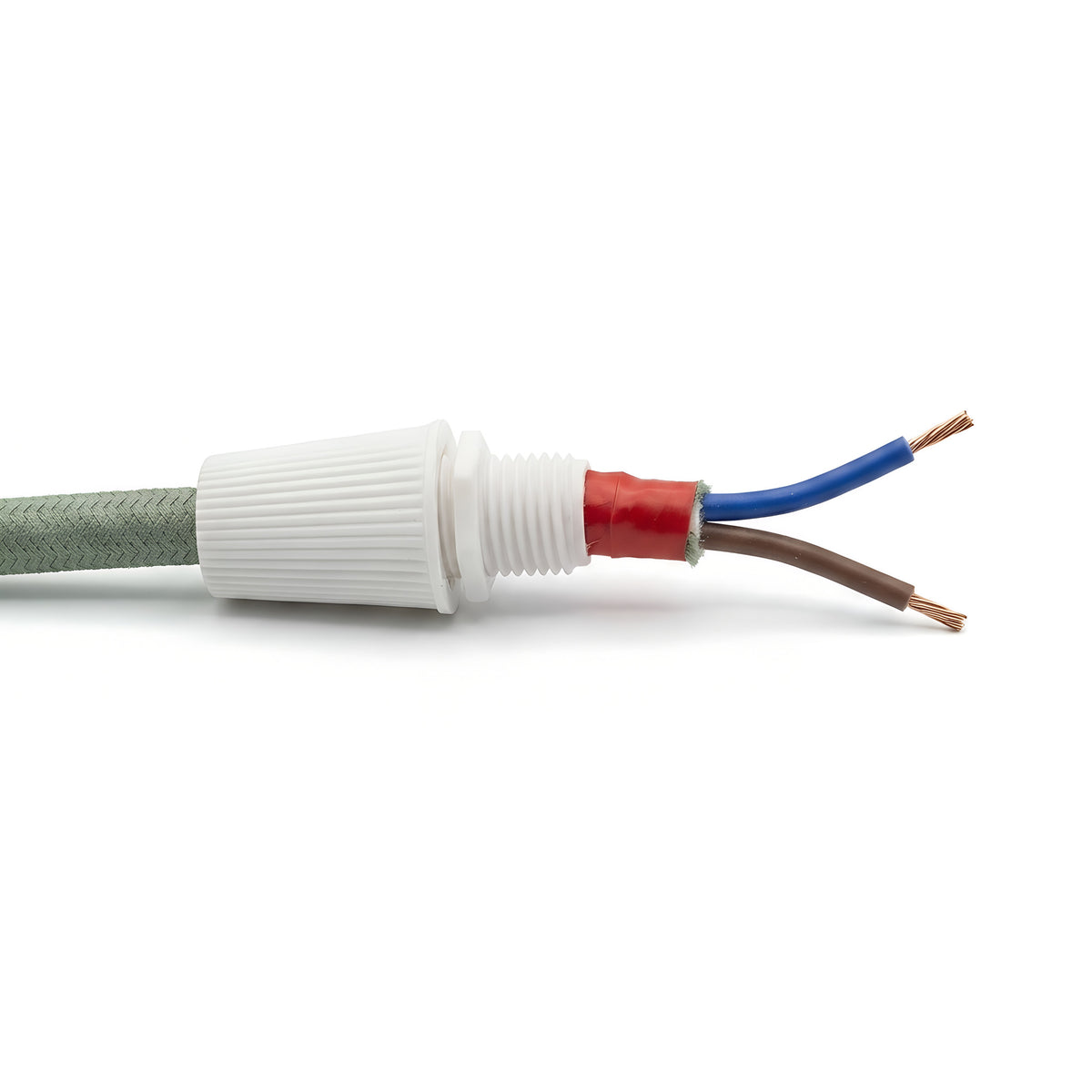 Conical cable grip for fabric cable — White