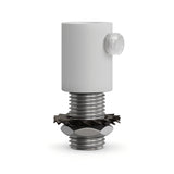 Cylindrical metal cable grip M10x1 with nut and washer — White