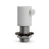 Cylindrical metal cable grip M10x1 with nut and washer — White