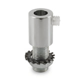 Cylindrical metal cable grip M10x1 with nut and washer — Chrome