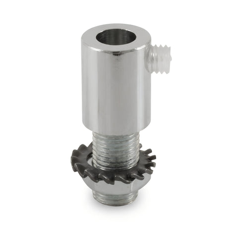 Cylindrical metal cable grip M10x1 with nut and washer — Chrome