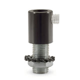 Cylindrical metal cable grip M10x1 with nut and washer — Black pearl