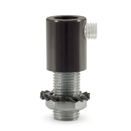 Cylindrical metal cable grip M10x1 with nut and washer — Black pearl