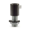 Cylindrical metal cable grip M10x1 with nut and washer — Black pearl