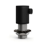 Cylindrical metal cable grip M10x1 with nut and washer — Black