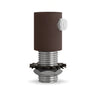 Cylindrical metal cable grip M10x1 with nut and washer — Rust