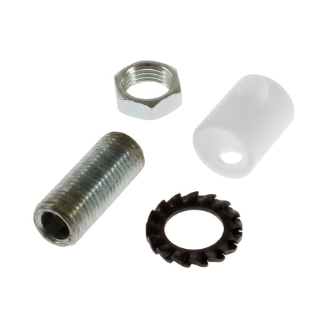 Cylindrical plastic cable grip, M10x1 threaded tube — White