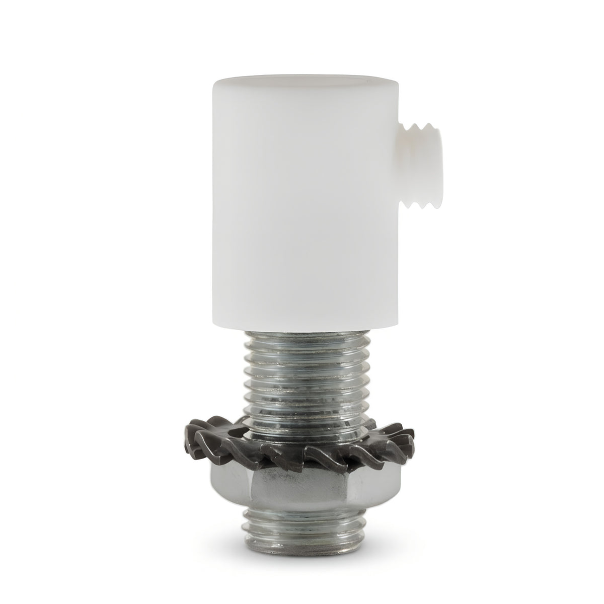 Cylindrical plastic cable grip, M10x1 threaded tube — White