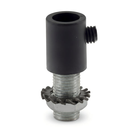 Cylindrical plastic cable grip, M10x1 threaded tube — Black