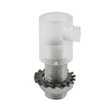 Cylindrical plastic cable grip, M10x1 threaded tube — Clear