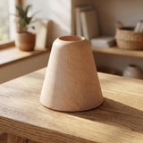 Conical alder wood lamp base for E27 socket