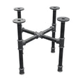 Industrial cast iron coffee table base, cross legs, 38 × 38 cm, 32 cm high, three-quarter view