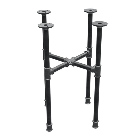 Industrial cast iron coffee table base, cross legs, 38 × 38 cm, 52 cm high, three-quarter view