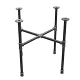 Industrial cast iron coffee table base, cross legs, 58 × 58 cm, 52 cm high, three-quarter view