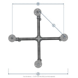 Dimensioned drawing of the base — top view