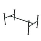 Industrial cast iron coffee table base, H-frame, 101 × 55 cm, 42 cm high, three-quarter view