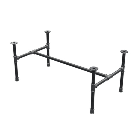 Industrial cast iron coffee table base, H-frame, 101 × 55 cm, 42 cm high, three-quarter view
