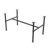 Industrial cast iron coffee table base, H-frame, 101 × 55 cm, 52 cm high, three-quarter view