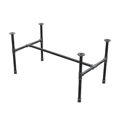 Industrial cast iron coffee table base, H-frame, 101 × 55 cm, 52 cm high, three-quarter view