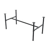 Industrial cast iron coffee table base, H-frame, 111 × 55 cm, 52 cm high, three-quarter view
