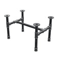 Industrial cast iron coffee table base, H-frame, 51 × 35 cm, 32 cm high, three-quarter view