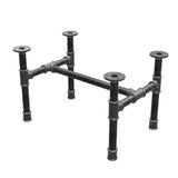 Industrial cast iron coffee table base, H-frame, 51 × 35 cm, 32 cm high, three-quarter view