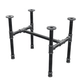Industrial cast iron coffee table base, H-frame, 51 × 35 cm, 42 cm high, three-quarter view