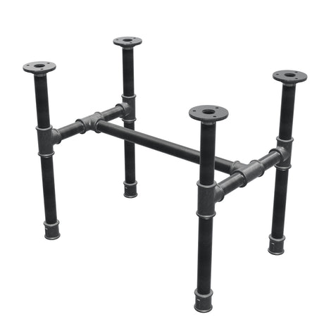 Industrial cast iron coffee table base, H-frame, 51 × 35 cm, 42 cm high, three-quarter view