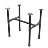 Industrial cast iron coffee table base, H-frame, 51 × 35 cm, 52 cm high, three-quarter view