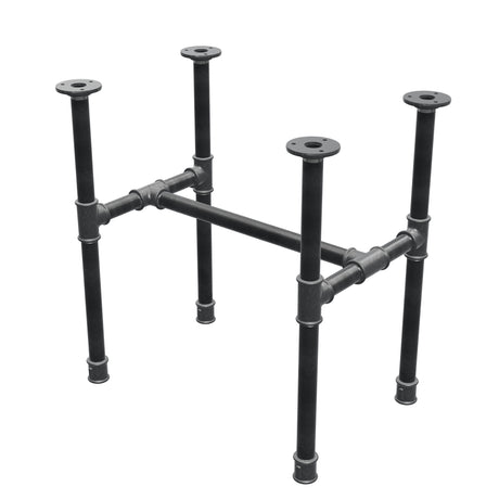Industrial cast iron coffee table base, H-frame, 51 × 35 cm, 52 cm high, three-quarter view