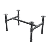 Industrial cast iron coffee table base, H-frame, 61 × 39 cm, 32 cm high, three-quarter view