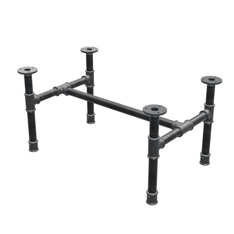 Industrial cast iron coffee table base, H-frame, 61 × 39 cm, 32 cm high, three-quarter view