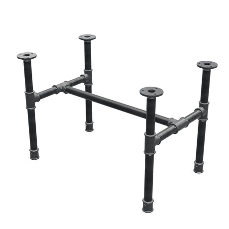 Industrial cast iron coffee table base, H-frame, 61 × 39 cm, 42 cm high, three-quarter view