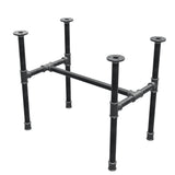 Industrial cast iron coffee table base, H-frame, 61 × 39 cm, 52 cm high, three-quarter view