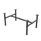 Industrial cast iron coffee table base, H-frame, 71 × 45 cm, 32 cm high, three-quarter view