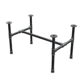 Industrial cast iron coffee table base, H-frame, 71 × 45 cm, 42 cm high, three-quarter view