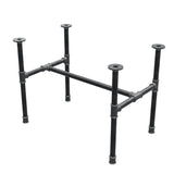 Industrial cast iron coffee table base, H-frame, 71 × 45 cm, 52 cm high, three-quarter view