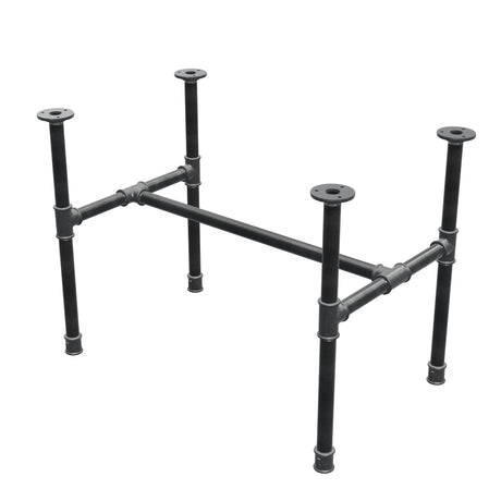 Industrial cast iron coffee table base, H-frame, 71 × 45 cm, 52 cm high, three-quarter view