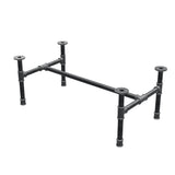 Industrial cast iron coffee table base, H-frame, 81 × 45 cm, 32 cm high, three-quarter view