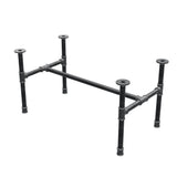 Industrial cast iron coffee table base, H-frame, 81 × 45 cm, 42 cm high, three-quarter view