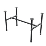 Industrial cast iron coffee table base, H-frame, 81 × 45 cm, 52 cm high, three-quarter view