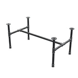 Industrial cast iron coffee table base, H-frame, 91 × 51 cm, 42 cm high, three-quarter view