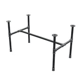 Industrial cast iron coffee table base, H-frame, 91 × 51 cm, 52 cm high, three-quarter view