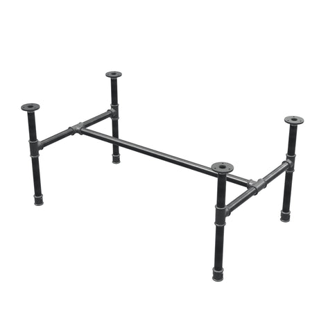 Industrial cast iron coffee table base, H-frame, 91 × 55 cm, 42 cm high, three-quarter view