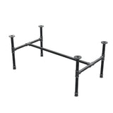 Industrial cast iron coffee table base, H-frame, 96 × 55 cm, 42 cm high, three-quarter view