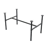 Industrial cast iron coffee table base, H-frame, 96 × 55 cm, 52 cm high, three-quarter view
