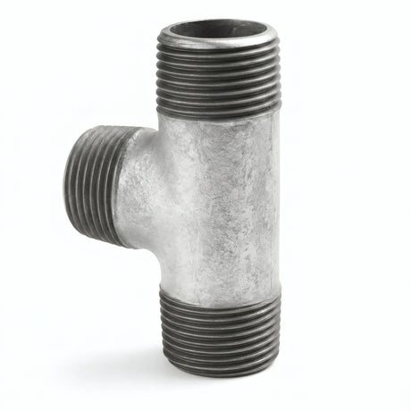 Té égal 90° M/M/M fonte galvanisée - photo produit fond blanc 1
