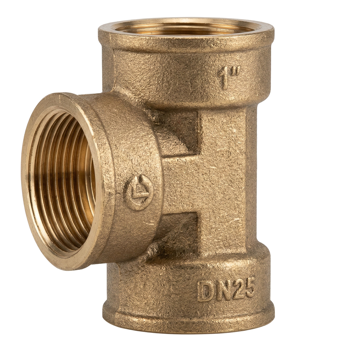 CW617N brass female-female-female BSP equal tee - front view