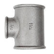 Black cast iron reducing tee fitting