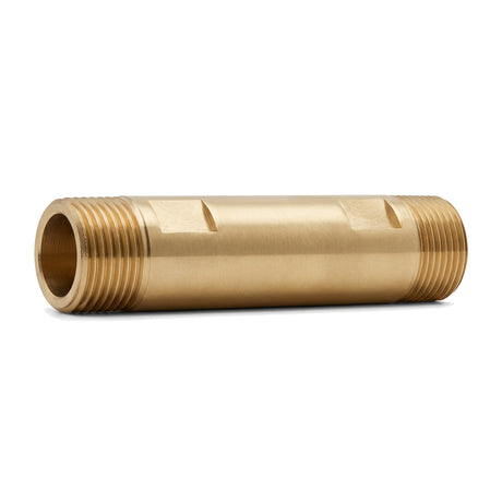 Male-to-male extension tube for water meter in CW617N brass BSP - front view